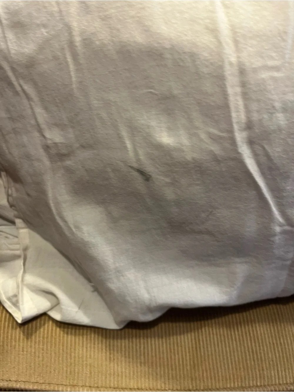 Anthropologie Cream Tufted Embroidered Comforter with Black Tassels